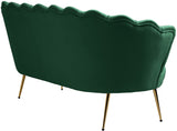 Gardenia Contemporary Loveseat with Deep Channel Tufting and Glam Gold Chrome Legs for Stylish Comfort