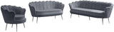 Gardenia Contemporary Loveseat with Deep Channel Tufting and Glam Gold Chrome Legs for Stylish Comfort