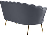 Gardenia Contemporary Loveseat with Deep Channel Tufting and Glam Gold Chrome Legs for Stylish Comfort