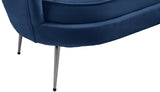 Gardenia Contemporary Loveseat with Deep Channel Tufting and Glam Gold Chrome Legs for Stylish Comfort