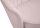 Gardenia Contemporary Loveseat with Deep Channel Tufting and Glam Gold Chrome Legs for Stylish Comfort