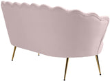 Gardenia Contemporary Loveseat with Deep Channel Tufting and Glam Gold Chrome Legs for Stylish Comfort