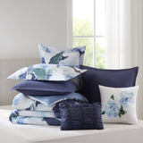 7-Piece Modern Farmhouse Comforter Set, Blue
