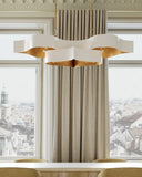 Grand Lotus Oval White Chandelier