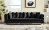 Tremblay Modular Sofa with Luxurious Velvet, Deep Button Tufting & Customizable Gold Chrome Legs