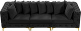 Tremblay Modular Sofa with Luxurious Velvet, Deep Button Tufting & Customizable Gold Chrome Legs