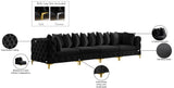 Tremblay Modular Sofa with Luxurious Velvet, Deep Button Tufting & Customizable Gold Chrome Legs