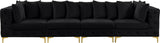 Tremblay Modular Sofa with Luxurious Velvet, Deep Button Tufting & Customizable Gold Chrome Legs