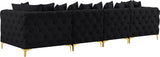 Tremblay Modular Sofa with Luxurious Velvet, Deep Button Tufting & Customizable Gold Chrome Legs