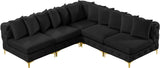 Tremblay Velvet Modular Sectional Sofa - Stylish Deep Button Tufting & Gold Chrome Legs Included