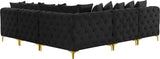 Tremblay Velvet Modular Sectional Sofa - Stylish Deep Button Tufting & Gold Chrome Legs Included