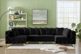 Tremblay Velvet Modular Sectional Sofa - Stylish Deep Button Tufting & Gold Chrome Legs Included
