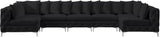 Tremblay Velvet Modular Sectional Sofa - Stylish Deep Button Tufting & Gold Chrome Legs Included