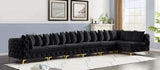 Tremblay Velvet Modular Sectional Sofa - Stylish Deep Button Tufting & Gold Chrome Legs Included
