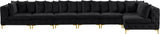 Tremblay Velvet Modular Sectional Sofa - Stylish Deep Button Tufting & Gold Chrome Legs Included