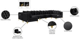Tremblay Velvet Modular Sectional Sofa - Stylish Deep Button Tufting & Gold Chrome Legs Included