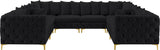 Tremblay Velvet Modular Sectional Sofa - Stylish Deep Button Tufting & Gold Chrome Legs Included