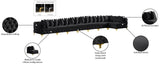 Tremblay Velvet Modular Sectional Sofa - Stylish Deep Button Tufting & Gold Chrome Legs Included
