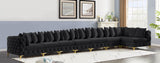 Tremblay Velvet Modular Sectional Sofa - Stylish Deep Button Tufting & Gold Chrome Legs Included