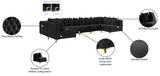 Tremblay Velvet Modular Sectional Sofa - Stylish Deep Button Tufting & Gold Chrome Legs Included