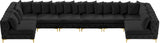Tremblay Velvet Modular Sectional Sofa - Stylish Deep Button Tufting & Gold Chrome Legs Included