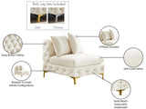 Tremblay Contemporary Armless Chair with Deep Button Tufting and Stylish Modular Gold & Chrome Legs