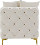Tremblay Contemporary Armless Chair with Deep Button Tufting and Stylish Modular Gold & Chrome Legs