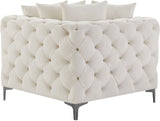 Tremblay Contemporary Corner Chair with Deep Button Tufting and Modular Design for Modern Spaces