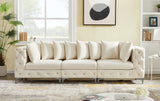 Tremblay Modular Sofa with Luxurious Velvet, Deep Button Tufting & Customizable Gold Chrome Legs