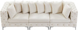Tremblay Modular Sofa with Luxurious Velvet, Deep Button Tufting & Customizable Gold Chrome Legs