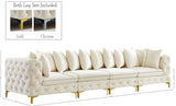 Tremblay Modular Sofa with Luxurious Velvet, Deep Button Tufting & Customizable Gold Chrome Legs