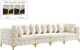 Tremblay Modular Sofa with Luxurious Velvet, Deep Button Tufting & Customizable Gold Chrome Legs