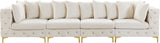 Tremblay Modular Sofa with Luxurious Velvet, Deep Button Tufting & Customizable Gold Chrome Legs