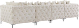 Tremblay Modular Sofa with Luxurious Velvet, Deep Button Tufting & Customizable Gold Chrome Legs