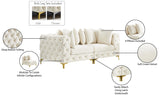 Tremblay Modular Sofa with Luxurious Velvet, Deep Button Tufting & Customizable Gold Chrome Legs