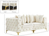 Tremblay Modular Sofa with Luxurious Velvet, Deep Button Tufting & Customizable Gold Chrome Legs