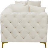 Tremblay Modular Sofa with Luxurious Velvet, Deep Button Tufting & Customizable Gold Chrome Legs