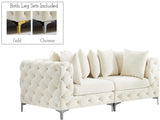 Tremblay Modular Sofa with Luxurious Velvet, Deep Button Tufting & Customizable Gold Chrome Legs