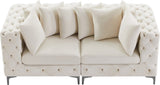 Tremblay Modular Sofa with Luxurious Velvet, Deep Button Tufting & Customizable Gold Chrome Legs