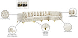 Tremblay Velvet Modular Sectional Sofa with Deep Button Tufting and Stylish Gold & Chrome Legs