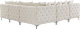 Tremblay Velvet Modular Sectional Sofa with Deep Button Tufting and Stylish Gold & Chrome Legs