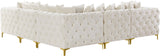 Tremblay Velvet Modular Sectional Sofa with Deep Button Tufting and Stylish Gold & Chrome Legs