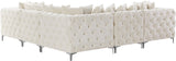 Tremblay Velvet Modular Sectional Sofa with Deep Button Tufting and Stylish Gold & Chrome Legs