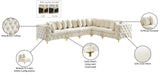 Tremblay Velvet Modular Sectional Sofa with Deep Button Tufting and Stylish Gold & Chrome Legs