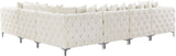Tremblay Velvet Modular Sectional Sofa with Deep Button Tufting and Stylish Gold & Chrome Legs