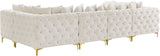 Tremblay Velvet Modular Sectional Sofa with Deep Button Tufting and Stylish Gold & Chrome Legs