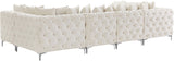 Tremblay Velvet Modular Sectional Sofa with Deep Button Tufting and Stylish Gold & Chrome Legs