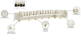 Tremblay Velvet Modular Sectional Sofa with Deep Button Tufting and Stylish Gold & Chrome Legs
