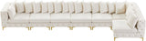 Tremblay Velvet Modular Sectional Sofa with Deep Button Tufting and Stylish Gold & Chrome Legs