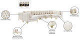 Tremblay Velvet Modular Sectional Sofa with Deep Button Tufting and Stylish Gold & Chrome Legs